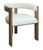 Ivory And Brown Upholstered Boucle Open Back Dining Arm Chair
