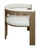 Ivory And Brown Upholstered Boucle Open Back Dining Arm Chair