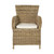 Set of Two Tan Textured Outdoor Dining Chairs with Beige Cushions