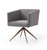 Dark Gray And Brass Upholstered Fabric Dining Arm Chair