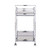 29" Silver Metal and Mirrored Glass Rolling Bar Cart With Wine Storage