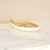 10" Gold And Off White Cast Iron Oval Boat Shaped Tray