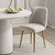Set of Two Beige and Gold Upholstered Fabric Dining Side Chairs