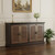 72" Dark Brown Solid Wood Shutter Style Sideboard with Four Doors