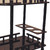 24" Dark Brown Rolling Bar Cart