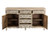 66" Gray Distressed Solid Wood Carved Floral Six Drawer Sideboard with Two Doors