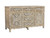 66" Gray Distressed Solid Wood Carved Floral Six Drawer Sideboard with Two Doors