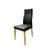 Set of Four Black and Gold Upholstered Faux Leather Dining Side Chairs