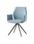 Light Blue and Black Upholstered Leather Dining Side Chair