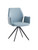 Light Blue and Black Upholstered Leather Dining Side Chair