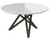 47" White and Gray Wood and Stainless Steel Cross Leg Base Round Top Dining Table