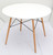 36" White and Natural Wood Round Top Dining Table