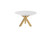 48" White and Gold Wood and Metal Cross Leg Base Round Top Dining Table