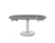 40" Clear and Silver Glass and Metal Self-Storing Leaf Motion Extendable Dining Table