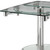 40" Clear and Silver Glass and Metal Self-Storing Leaf Motion Extendable Dining Table