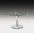 40" Clear and Silver Glass and Metal Self-Storing Leaf Motion Extendable Dining Table