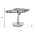 40" Clear and Silver Glass and Metal Self-Storing Leaf Motion Extendable Dining Table