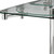 40" Clear and Silver Glass and Metal Self-Storing Leaf Motion Extendable Dining Table