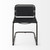 Black Leather Metal Open Back Dining Side Chair