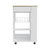 White and Brown 22" Rolling Kitchen Cart With Storage