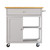 Gray and Natural 35" Rolling Kitchen Island With Storage