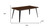 63" Dark Brown and Black Wood and Iron Dining Table