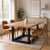 60" Natural and Black Solid Wood And Iron Frame Base Square Dining Table