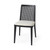 Set of Two Black Upholstered Fabric Cross Back Dining Side Chairs