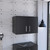 20" Black Wood Wall Mounted Storage Cabinet With Two Doors