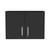 20" Black Wood Wall Mounted Storage Cabinet With Two Doors