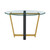 48" Clear And Gold Glass And Iron Sled Base Round Top Dining Table