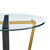 48" Clear And Gold Glass And Iron Sled Base Round Top Dining Table
