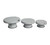 Set of Three White Metal Round Riser Trays