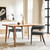 Set of Two Dark Gray Upholstered Linen Open Back Dining Side Chairs