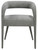 Set of Two Dark Gray Upholstered Linen Open Back Dining Side Chairs