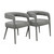 Set of Two Dark Gray Upholstered Linen Open Back Dining Side Chairs
