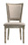 Set of Two Gray Upholstered Fabric And Solid Wood Dining Side Chairs