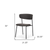 Set of Two Gray and Black Fabric Open Back Dining Side Chairs