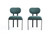 Set of Two Green and Black Chenille And Metal Partially Open Back Dining Side Chairs