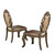 Set of Two Tufted Oak Upholstered Faux Leather And Solid Wood Dining Side Chairs