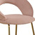 Pink and Gold Velvet and Metal Curved Back Dining Side Chair