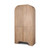 72" Natural Solid Wood Textured Door Arched Cabinet With Four Doors