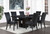 70" Black Faux Marble and Wood Double Pedestal Base Dining Table