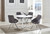43" White Wood and Metal Sled Base Round Top Dining Table