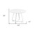 43" White Wood and Metal Sled Base Round Top Dining Table