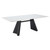 79" White and Black Sintered Stone and Steel Double Pedestal Base Dining Table