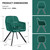 Tufted Green And Black Velvet and Metal Dining Arm Chair
