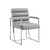 Set of Two Tufted Gray And Silver Metallic Upholstered Faux Leather Dining Arm Chairs