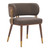 Brown and Walnut Upholstered Faux Leather Curved Back Dining Arm Chair