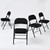 Set of Four Black Faux Leather and Steel Folding Chairs - 880024524313